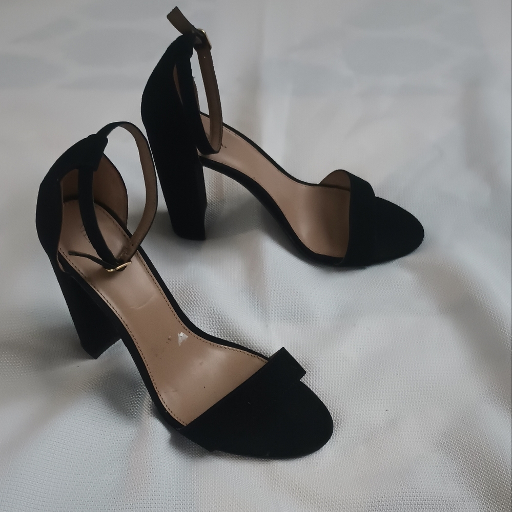 Merona Open Toe Black Heels Women's Shoes Size 8.5 Pre-owned Good Condition
